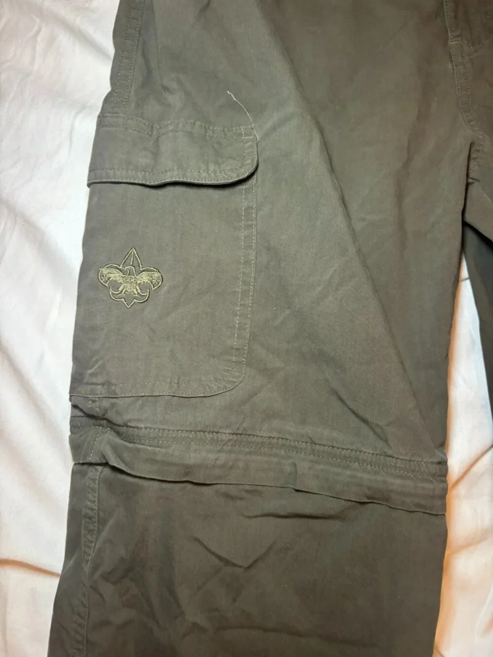 Boy Scouts of America Youth Boys Sz 20 Olive Green Switchback Cargo Pants *READ
